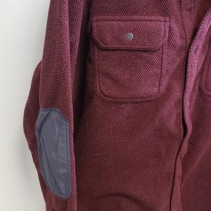 Mens L Maroon LL Bean Allagash Fleece Overshirt
